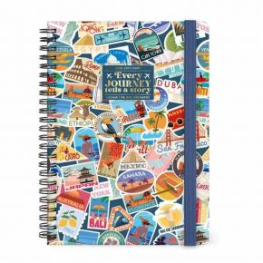 16-Month Weekly Diary for 2026/2027 - Travel Stickers - Spiral-Bound - Large
