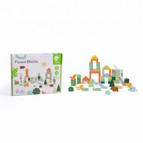 Classic World : Σετ Ξύλινα Τουβλάκια Ζωάκια 50τμχ Classic World (C20272)