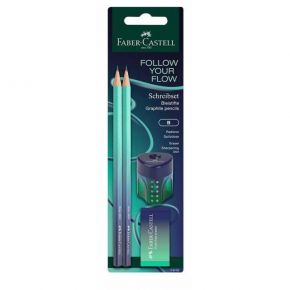 Faber-Castell 118406 Σέτ Flow Buzzing Blue 2 Μολ.γομ.ξυστ