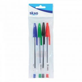 Skag Στυλό διαρκείας MAXIMO 1.0mm 3Χρ/2*Μπλέ-Κόκκινο-Μάυρο Blister 299985