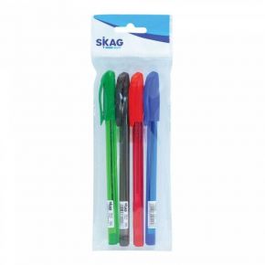 Skag Στυλό διαρκείας TRIX 1.0mm 3Χρ/2*Μπλέ-Κόκκινο-Μάυρο Blister 300032