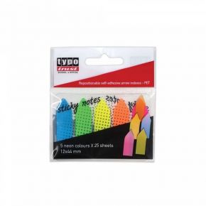 Typotrust Αυτοκόλλητοι Σελιδοδείκτες Βέλος PET 12x44 mm Neon Mix - Blister