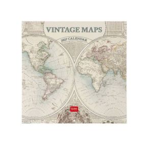 Vintage Maps 2027 Wall Calendar - 30 x 29 cm