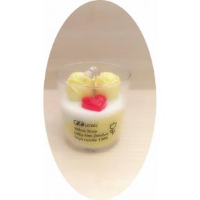 Χειροποίητο Φυτικό Κερί σε ποτήρι (yellow flower)